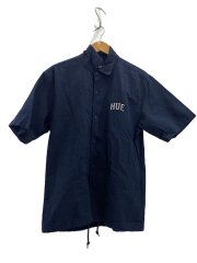 シアサッカーシャツ/ARCH LOGO SHIRT/半袖シャツ/M/コットン/NVY/無地