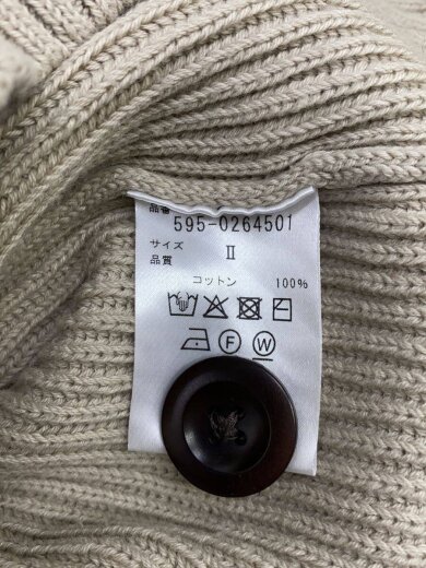 商品画像：カーディガン(厚手)/2/コットン/BEG/無地/595-0264501 4