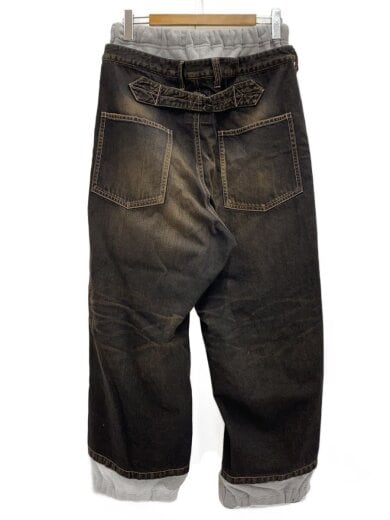 商品画像：SWEAT COMBINED DENIM PANTS/ボトム/46/コットン/BLK/無地/A16PT024 2