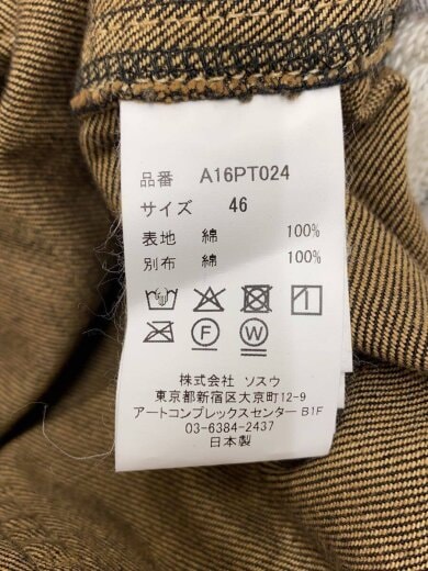 商品画像：SWEAT COMBINED DENIM PANTS/ボトム/46/コットン/BLK/無地/A16PT024 6