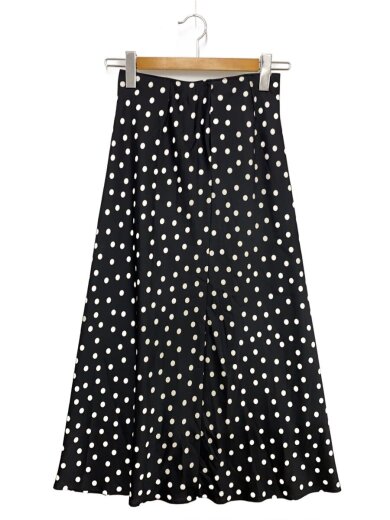 商品画像：ドッドプリントセミフレアスカート/36/ポリエステル/BLK/ドット/11-05-42-05201 1