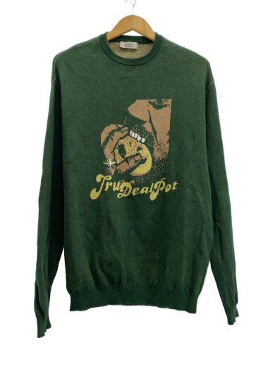 商品画像：ニット・セーター(厚手)/L/コットン/GRN/無地/RAD-23AW-KNIT003 1