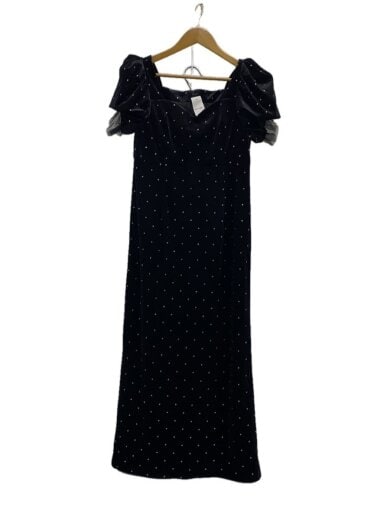 商品画像：bijou dot velours dress/半袖ワンピース/2/ポリエステル/BLK/Acka334 1