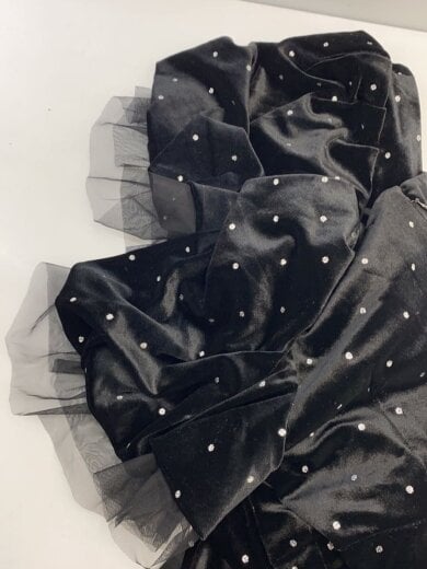 商品画像：bijou dot velours dress/半袖ワンピース/2/ポリエステル/BLK/Acka334 5
