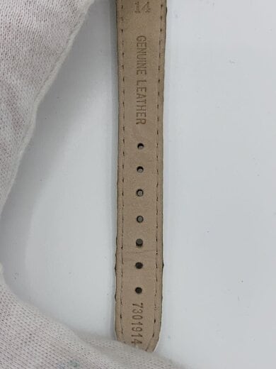 商品画像：クォーツ腕時計/アナログ/レザー/SLV/WHT/社外ベルト// 5
