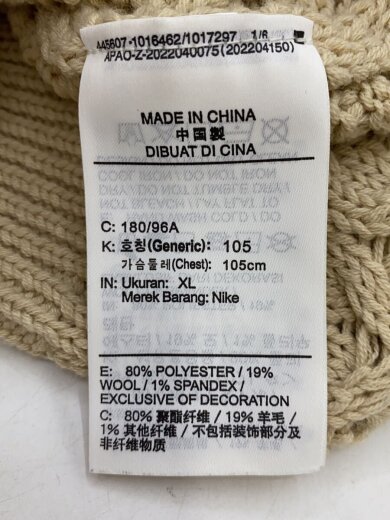 商品画像：ニット・セーター(厚手)/XL/ポリエステル/CRM/無地/DQ5177-206 4