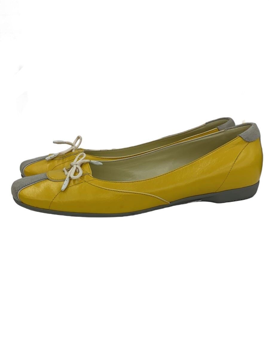 PRADA SPORT / フラットパンプス/36.5/YLW/レザー/バレエシューズ