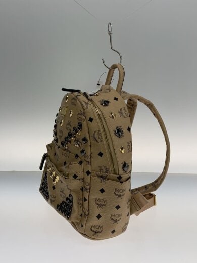 商品画像：リュック/レザー/BEG/総ロゴ/スタッズ 2