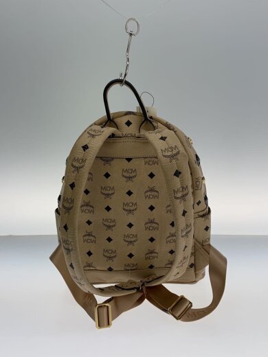 商品画像：リュック/レザー/BEG/総ロゴ/スタッズ 3