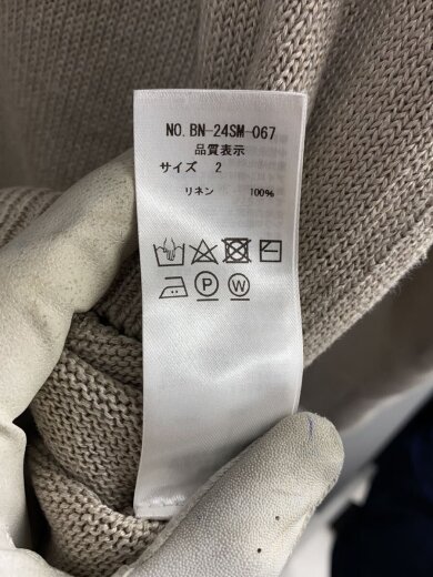 画像：BATONER × ADAM ET ROPEポロシャツ/2/リネン/BEG/BN-24SM-0674