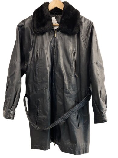 商品画像：ハーフコート/S/レザー/BLK 1