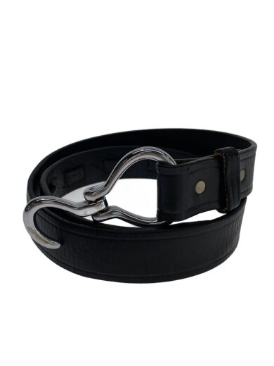 商品画像：ベルト/レザー/BLK/無地/メンズ/フック式 1