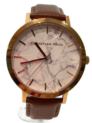 商品画像：クォーツ腕時計/アナログ/レザー/WHT/CML 1