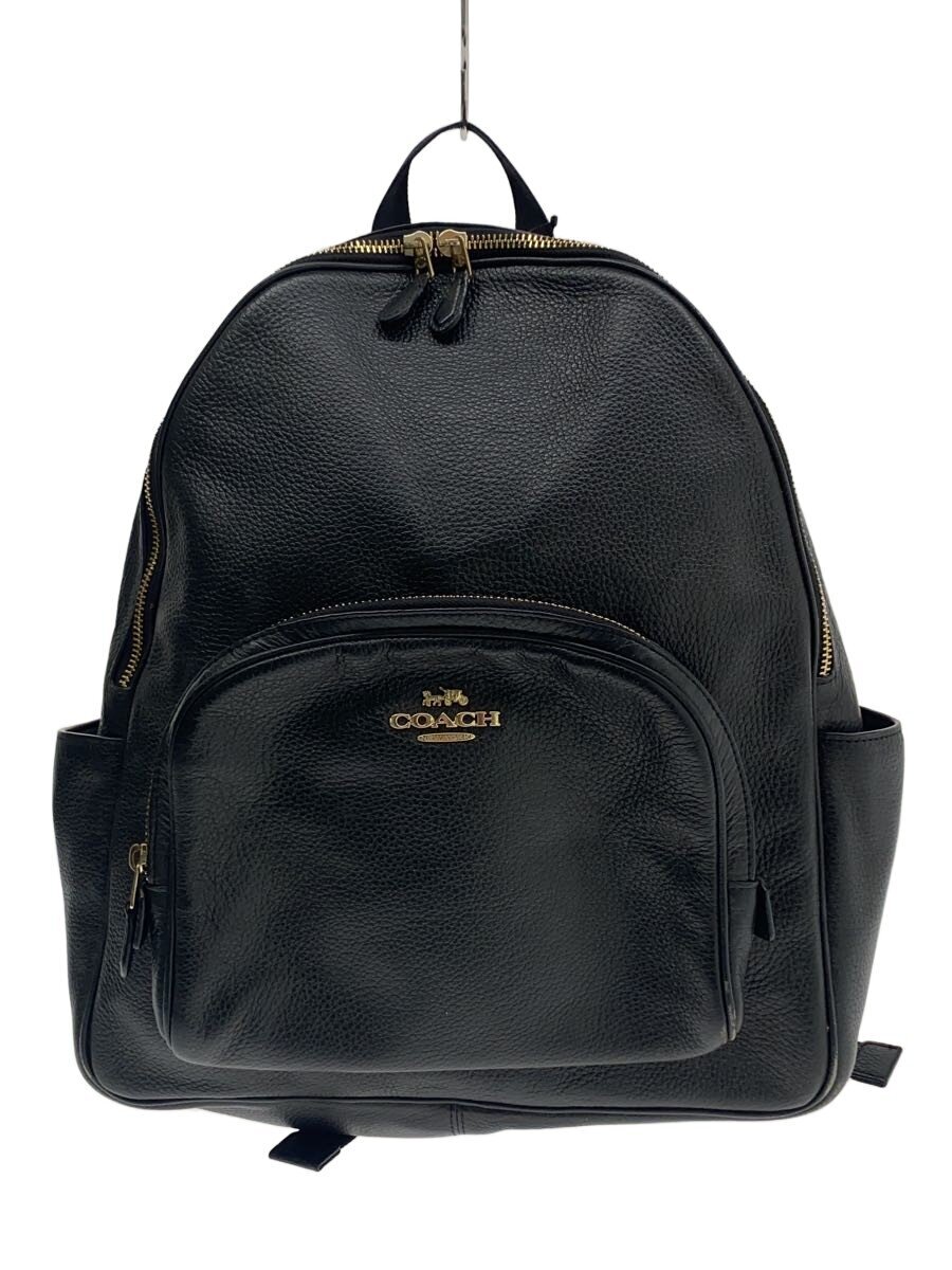 COACH / ラージ・コートバックパック/レザー/BLK