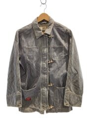 ファイヤーマンジャケット/M/コットン/ヒッコリー/90s/背面破れ有