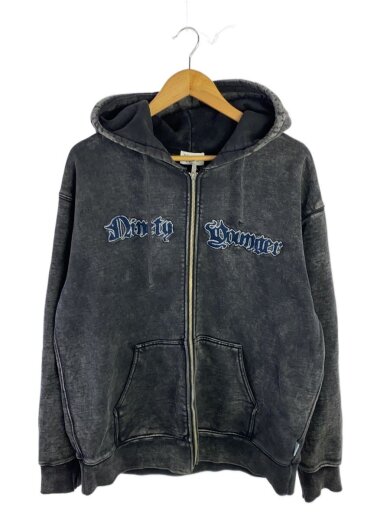 商品画像：ジップパーカー/M/コットン/BLK/無地 1