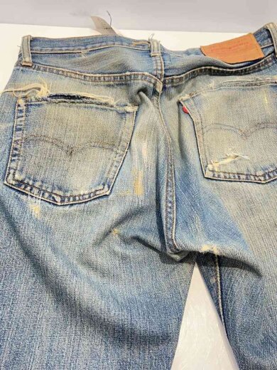 商品画像：60-70s/VT/501/BIGE/実寸W30/デニム/インディゴ/平行ステッチ/ダメージ多/ボ 8