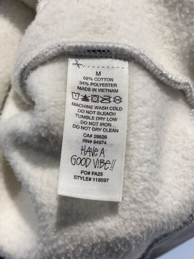 商品画像：Established Zip Hoodie/ジップパーカー/M/コットン/GRY/プリント/裾汚れ有 5