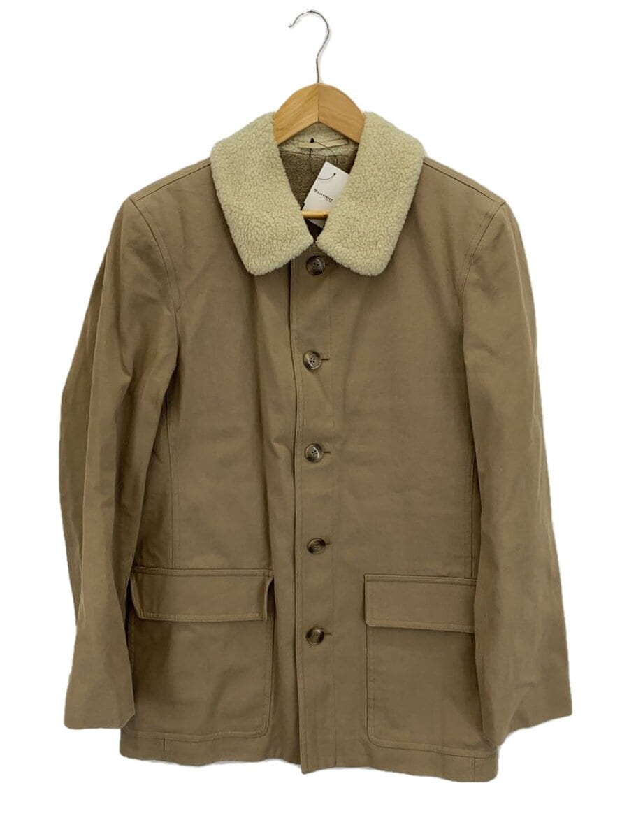 agnes b. homme / 襟ボアウールライニングジャケット/46/コットン/BEG/無地/X884UM82//