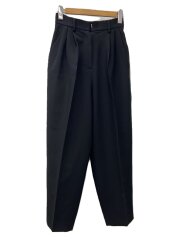 タックワイドテーパードパンツ/--/ポリエステル/BLK/無地/1224230182