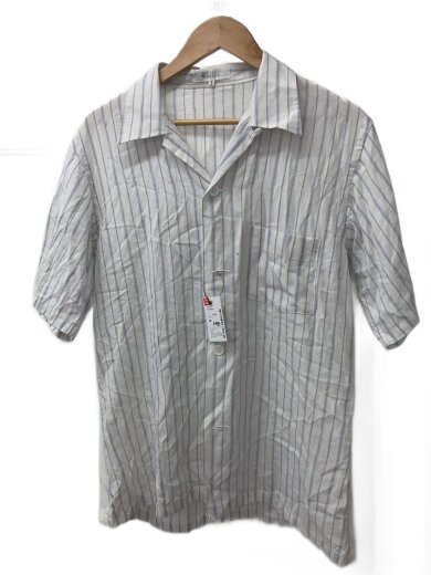 商品画像：半袖シャツ/3/コットン/WHT/ストライプ/MX-B23-028 1