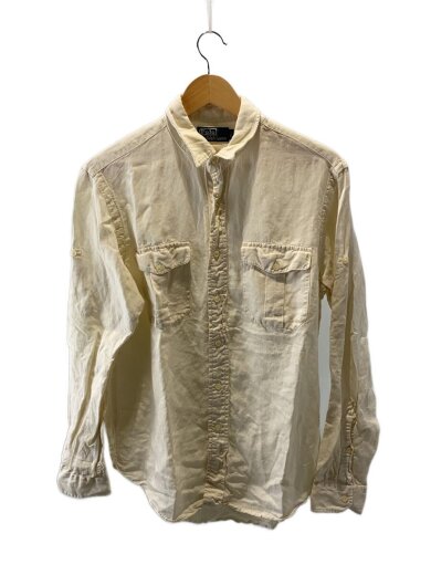 商品画像：リネンシルクシャツ/長袖シャツ/M/リネン/CRM/無地 1