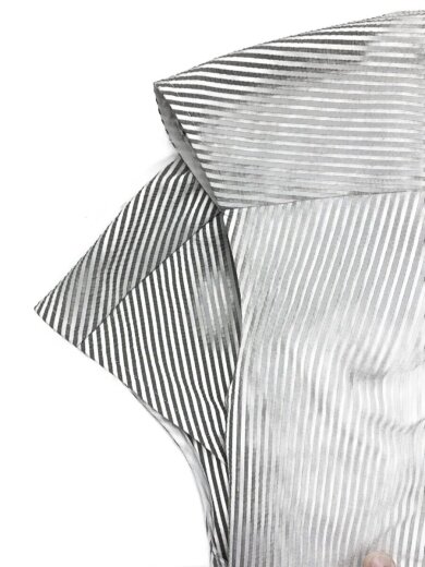 商品画像：ノースリーブワンピース/S/ポリエステル/GRY/ストライプ/12-5205006 6