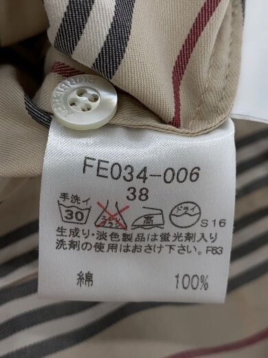 商品画像：７分袖シャツ/38/コットン/BEG/ストライプ/FE034-006 4