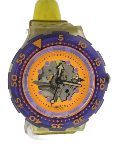 商品画像：クォーツ腕時計/アナログ/ラバー/ORN/YLW 1