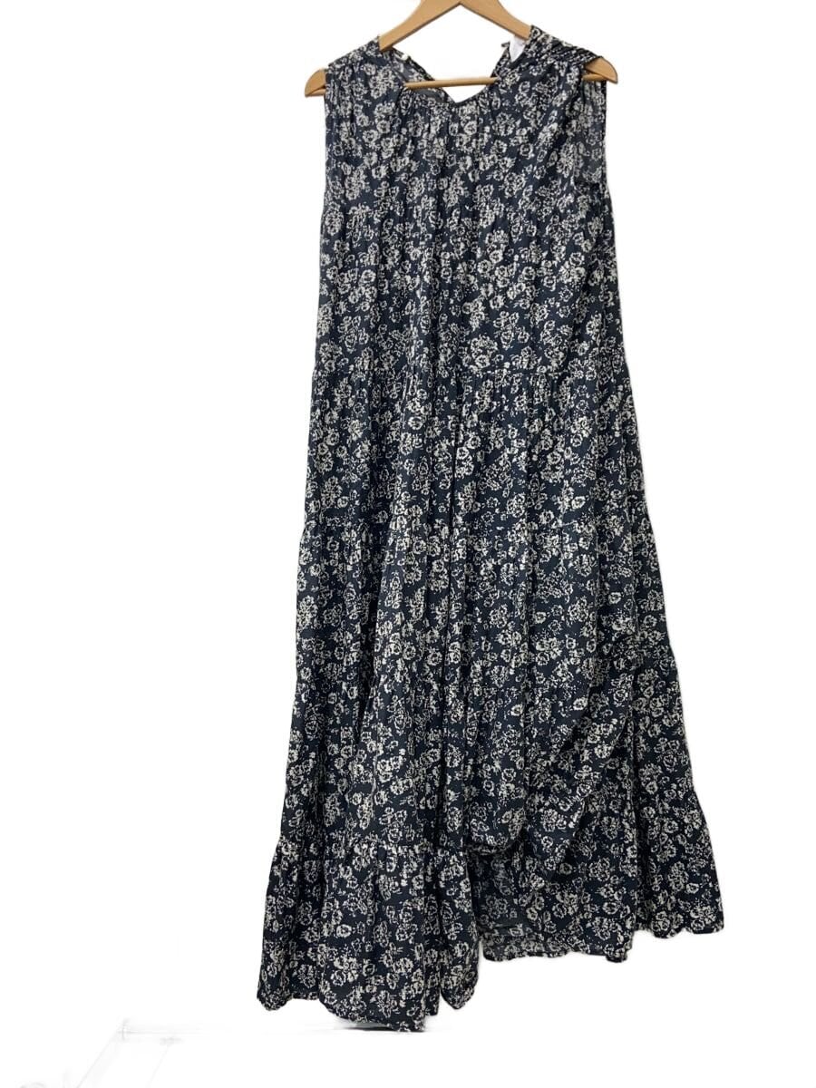 Merlette / CARON Dress/ノースリーブワンピース/S/コットン/BLK/花柄/3910300232