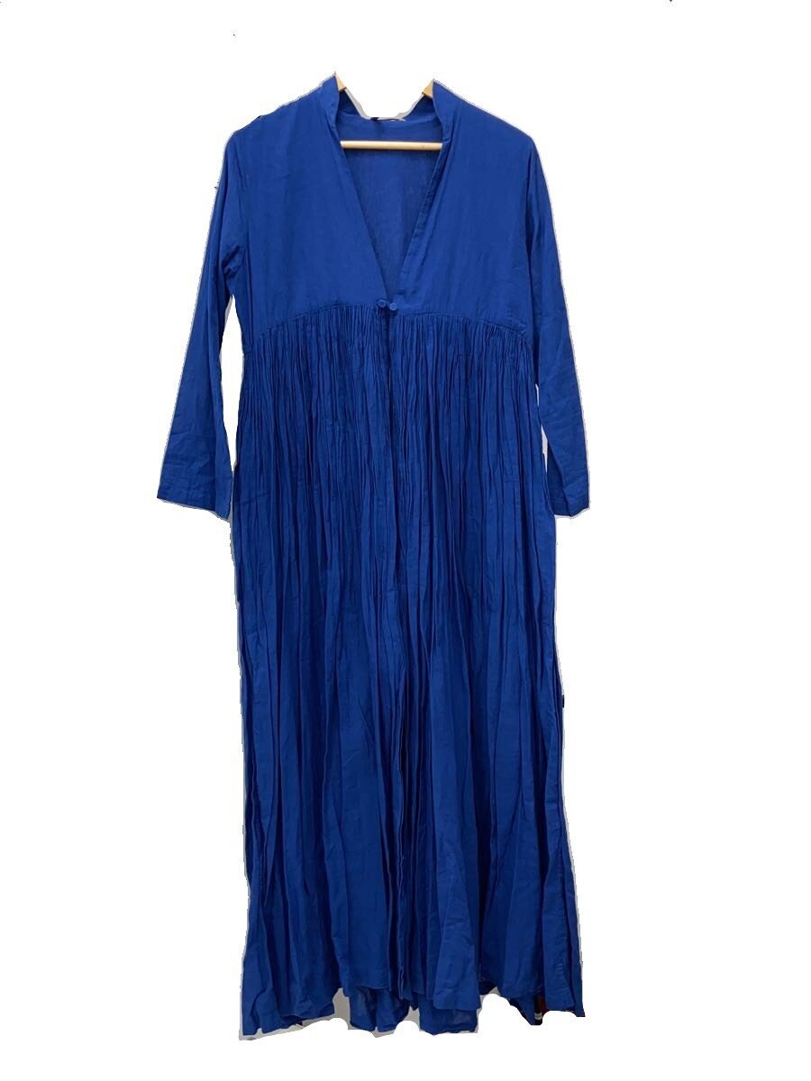 HOUSE OF LOTUS / 長袖ワンピース/M/コットン/BLU/10121-81-801