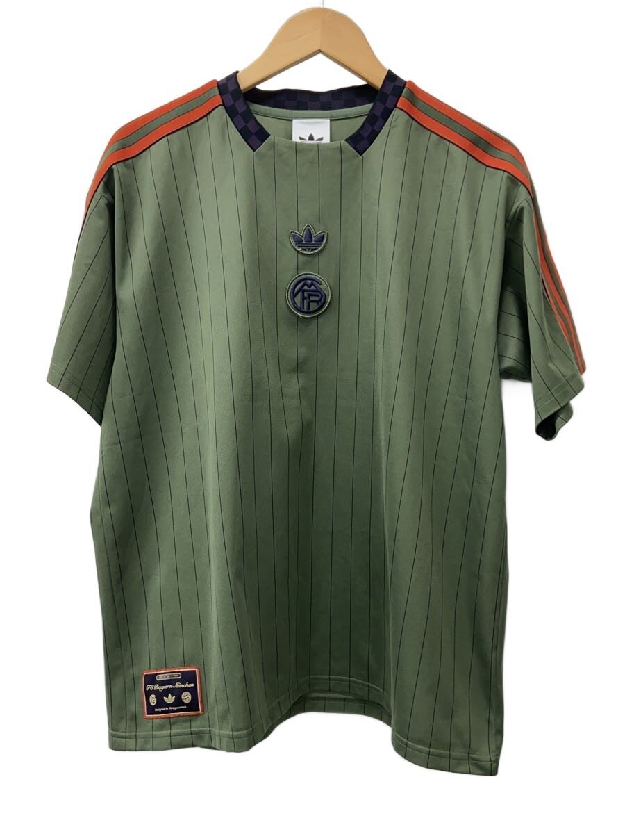 adidas / Tシャツ/M/ポリエステル/KHK/ストライプ