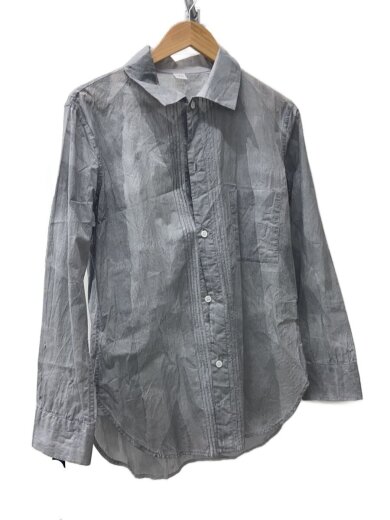 商品画像：長袖シャツ/2/コットン/GRY/ストライプ/YG-B08-018 1