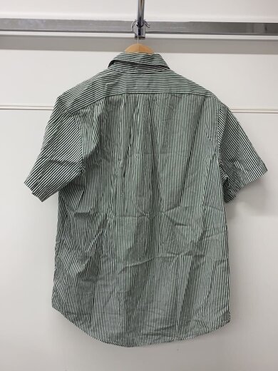商品画像：CLASSIC FIT/ボタンダウン/半袖シャツ/L/コットン/GRN/ストライプ 2