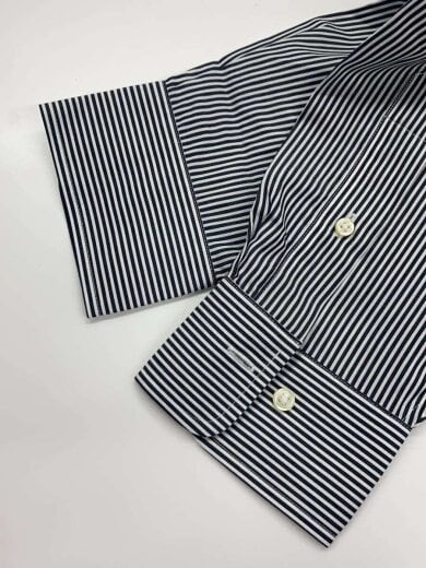 商品画像：長袖シャツ/M/コットン/BLK/ストライプ 6