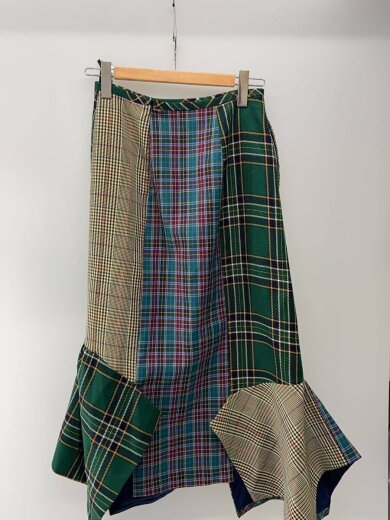 商品画像：ロングスカート/38/ポリエステル/GRN/チェック/300CA331-2600 2