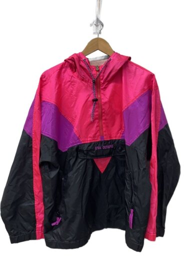 商品画像：アノラックパーカー/90s/USA OLIYMPIC/L/ポリエステル/PNK/無地 1