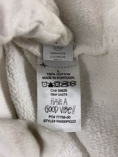 商品画像：パーカー/L/コットン/WHT/R4000PIG23 6