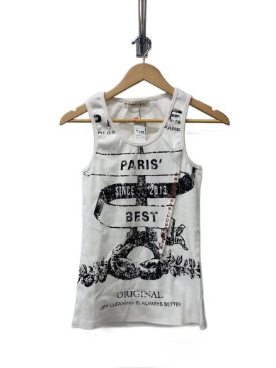 商品画像：タンクトップ/S/コットン/WHT/プリント 1