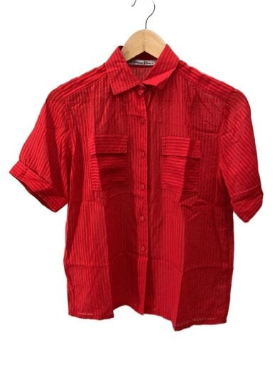 商品画像：半袖シャツ/M/コットン/RED/無地 1