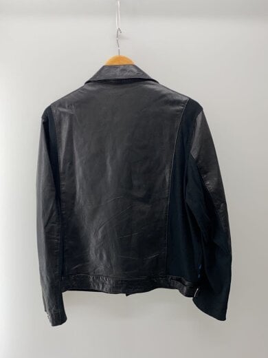 商品画像：22SS/プリント切替ライレザーライダースジャケット/2/牛革/BLK/プリント/UC1B4207-1 2