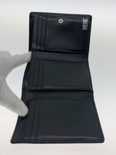 商品画像：3つ折り財布/レザー/BLK/無地/メンズ// 4