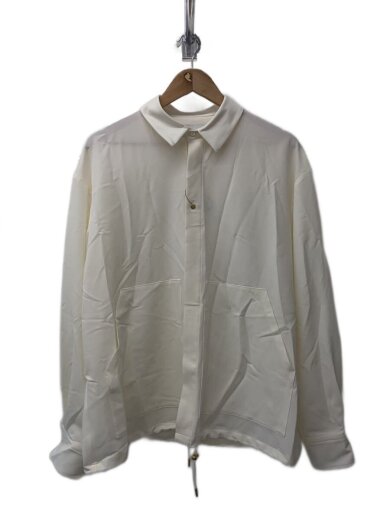 商品画像：Stretch Twill Light Shirt Jacket2/ポリエステル/CRM/無地/24-ss-048// 1