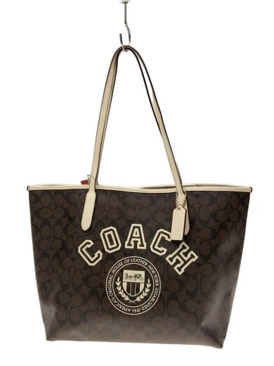 商品画像：VARSITY MOTIF CITY TOTE/トートバッグ/--/BRW/総柄/CB869// 1