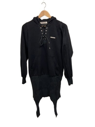 商品画像：2WAY Hoodie Mini Dress/FREE/コットン/BLK/無地/31242265401 1