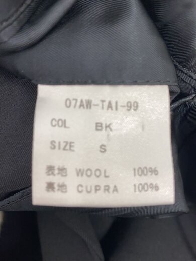 画像：WACKO MARIAテーラードジャケット/S/ウール/BLK/無地/07aw-tal-99//4