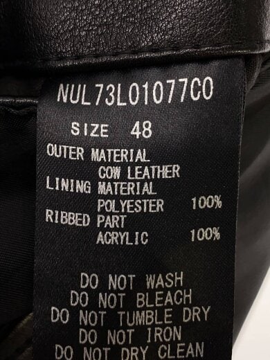 商品画像：レザージャケット・ブルゾン/48/牛革/BLK/NUL73L01077C0// 4