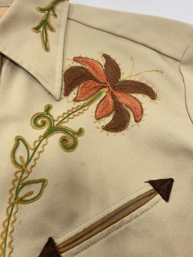 商品画像：長袖シャツ/LL/ポリエステル/BEG/花柄/70-80 7