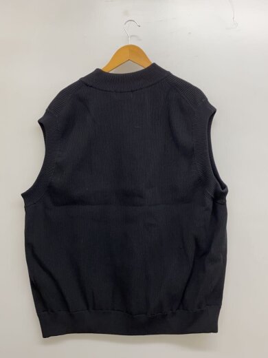 商品画像：ニットベスト(厚手)/L/ポリエステル/BLK/無地// 2