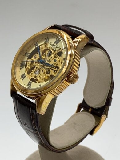 商品画像：自動巻腕時計/アナログ/レザー/GLD/BLK/37SW-470M// 2